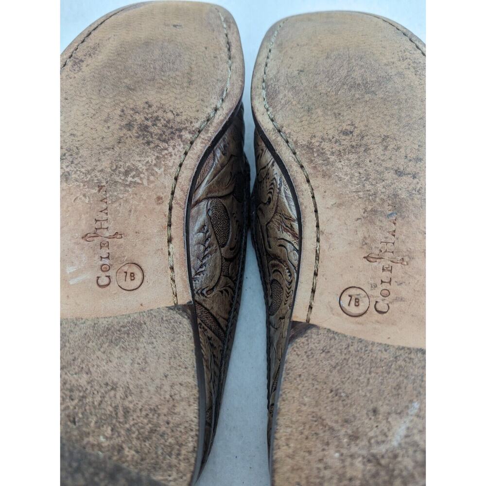 Cole Haan Wmns 7b Slides Open Back Tooled Leather… - image 7
